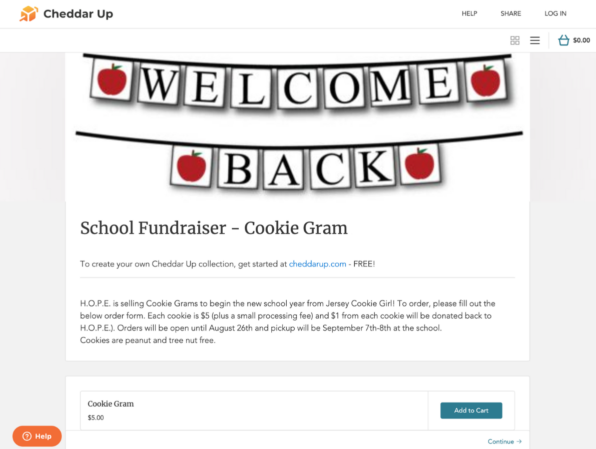 back to school fundraiser cookie sale