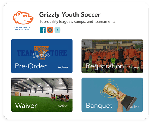 collect team payments example for Grizzly youth soccer team