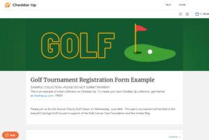 golf tournament registration form example
