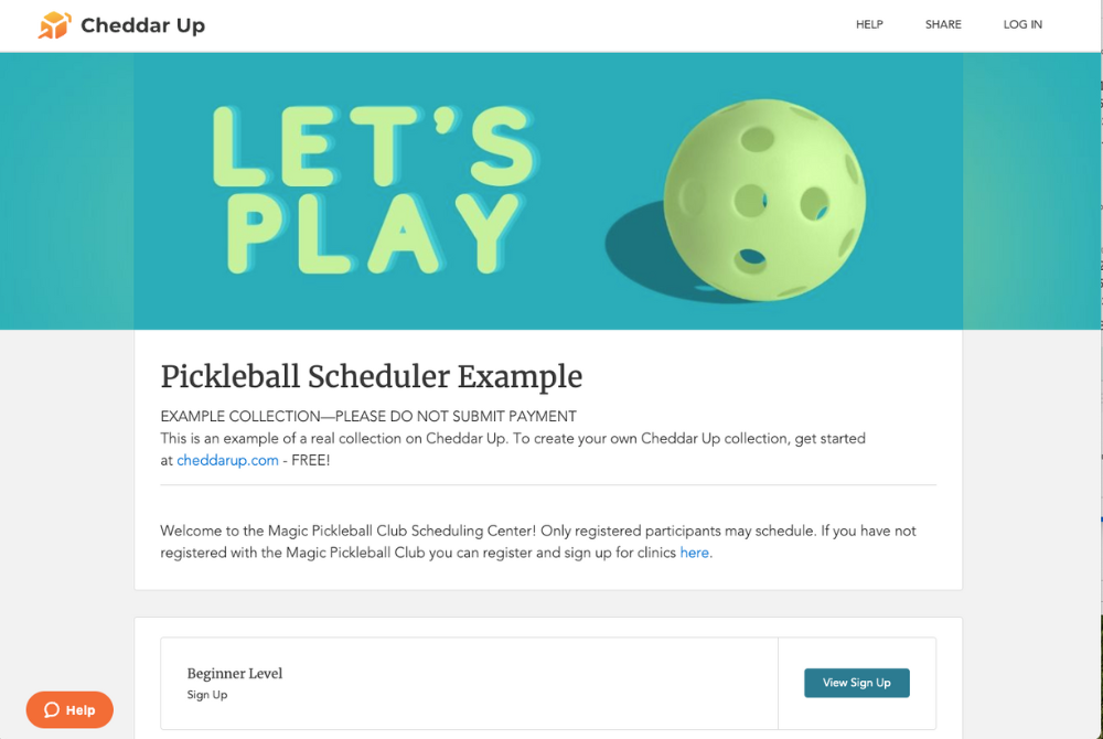 pickleball scheduler example