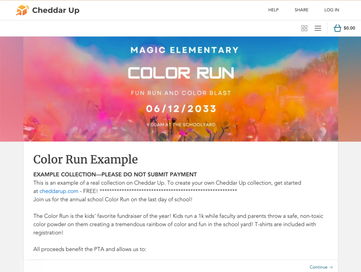 color run fundraiser example